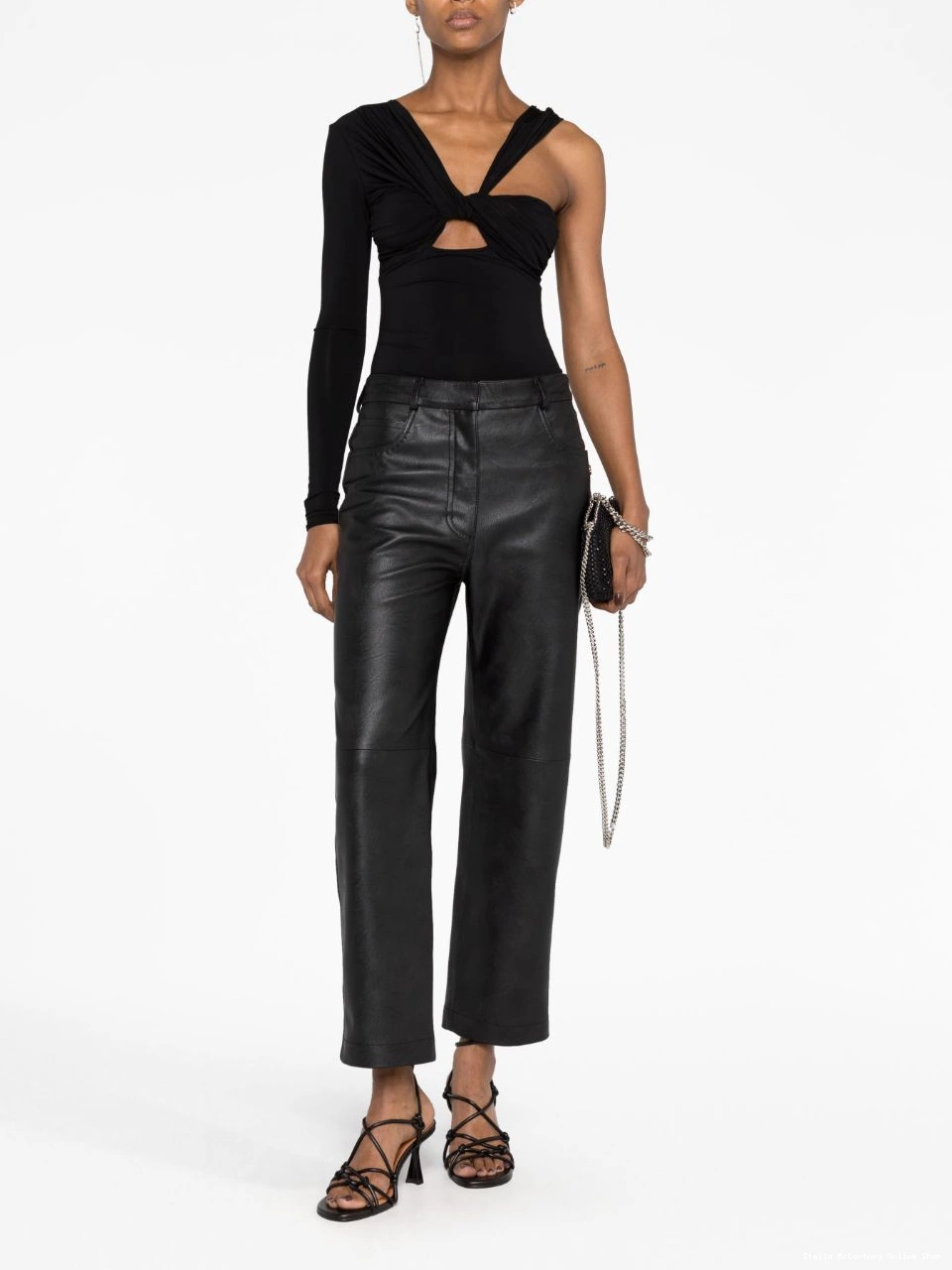 Affordable Women Stella trousers straight-leg McCartney faux-leather 0504